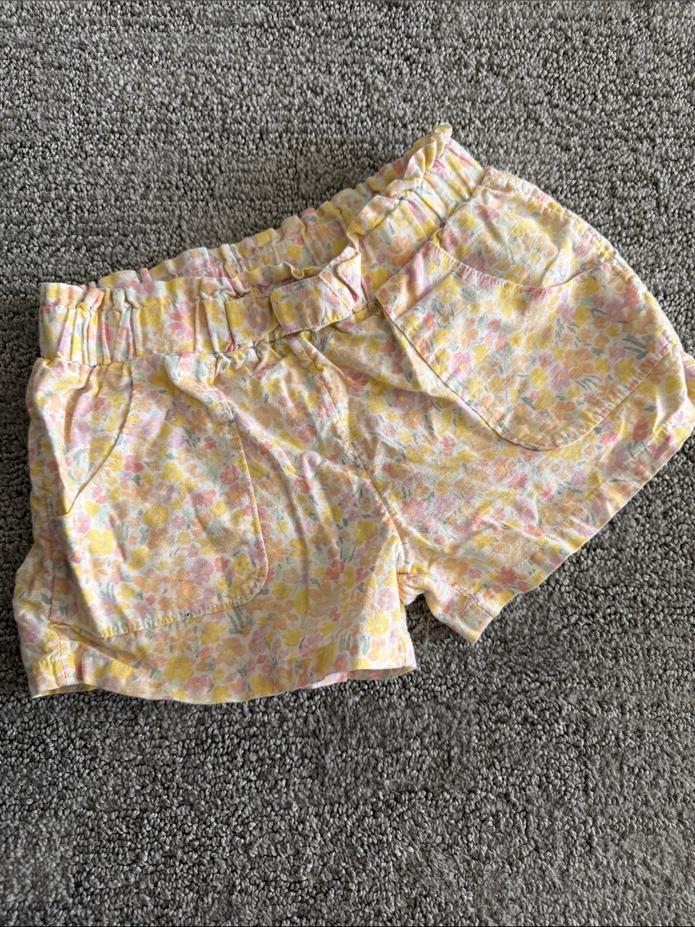10 for $20🔥Carter's Yellow Pink Floral High-Waist Kids Shorts